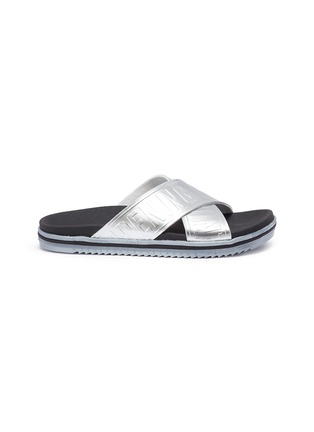 Main View - Click To Enlarge - OPENING CEREMONY - 'Berkeley' logo cross strap slide sandals