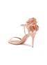 Detail View - Click To Enlarge - AQUAZZURA - 'Disco Flower 85' sequin floral appliqué suede sandals