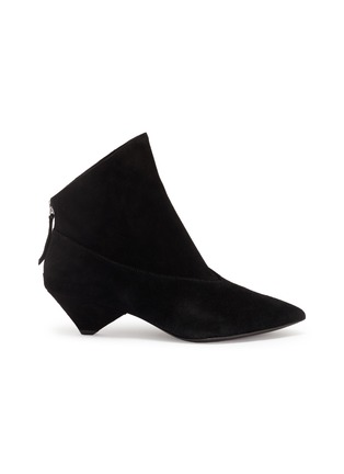 Main View - Click To Enlarge - ASH - 'Crazy' geometric heel suede ankle boots