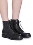 Figure View - Click To Enlarge - ASH - 'Wolf' pyramid stud leather combat boots