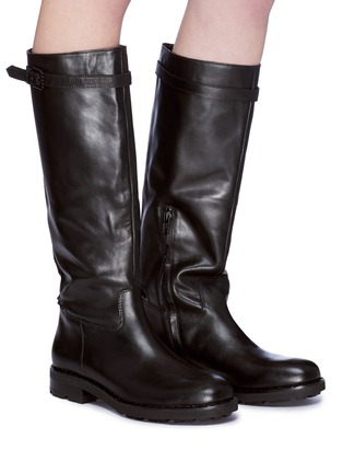 Figure View - Click To Enlarge - ASH - 'Wampas' pyramidal stud leather knee high boots