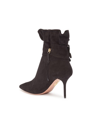 Detail View - Click To Enlarge - AQUAZZURA - 'Palace' ruffle buckled suede ankle boots