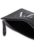 Detail View - Click To Enlarge - VALENTINO GARAVANI - Valentino Garavani Logo print leather zip pouch