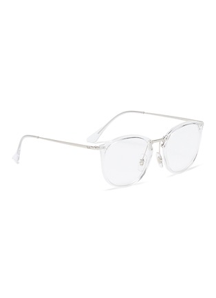Figure View - Click To Enlarge - RAY-BAN - 'RX7140' metal temple acetate round optical glasses