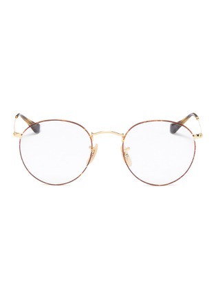 Main View - Click To Enlarge - RAY-BAN - 'RX3447' tortoiseshell rim metal round optical glasses
