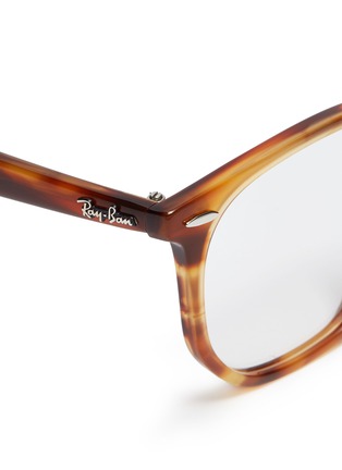 Detail View - Click To Enlarge - RAY-BAN - 'RX7151' marble effect acetate square optical glasses