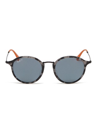 Main View - Click To Enlarge - RAY-BAN - 'Fleck' tortoiseshell acetate front metal round sunglasses