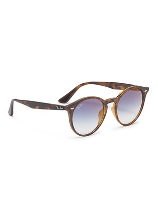 Figure View - Click To Enlarge - RAY-BAN - 'RB2180F' tortoiseshell acetate round sunglasses