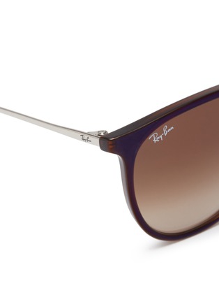 Detail View - Click To Enlarge - RAY-BAN - 'Erika' nylon front metal temple round sunglasses