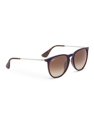 Figure View - Click To Enlarge - RAY-BAN - 'Erika' nylon front metal temple round sunglasses
