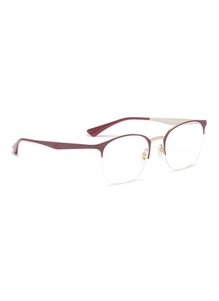 Figure View - Click To Enlarge - RAY-BAN - 'Clubmaster' browline metal square optical glasses