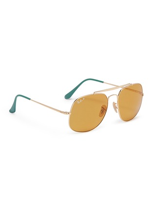 Figure View - Click To Enlarge - RAY-BAN - 'General' metal square aviator sunglasses