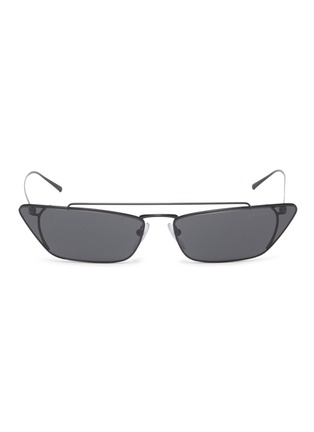 Main View - Click To Enlarge - PRADA - Browbar metal cat eye sunglasses