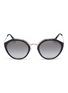 Main View - Click To Enlarge - PRADA - Metal browline colourblock acetate cat eye sunglasses