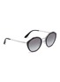 Figure View - Click To Enlarge - PRADA - Metal browline colourblock acetate cat eye sunglasses