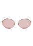 Main View - Click To Enlarge - PRADA - Floral lens metal oval sunglasses