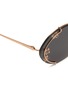 Detail View - Click To Enlarge - PRADA - Floral lens metal oval sunglasses