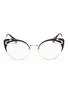 Main View - Click To Enlarge - MIU MIU - Cutout browline metal cat eye optical glasses