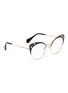 Figure View - Click To Enlarge - MIU MIU - Cutout browline metal cat eye optical glasses