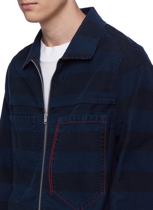Detail View - Click To Enlarge - MARNI - Contrast topstitching stripe denim jacket