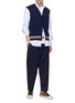 Figure View - Click To Enlarge - MARNI - Contrast topstitching colourblock stripe shirt