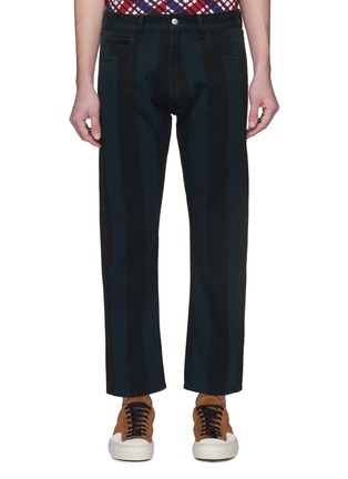 Front View - Click To Enlarge - MARNI - Stripe straight leg jeans