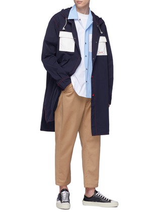 Figure View - Click To Enlarge - MARNI - Contrast pocket hooded parka