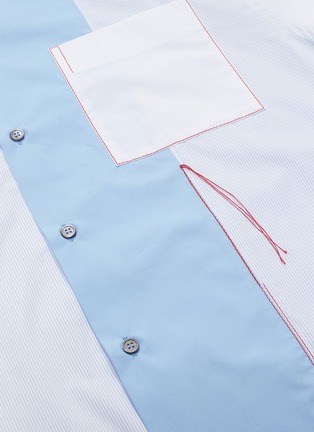  - MARNI - Contrast topstitching colourblock stripe short sleeve shirt