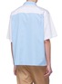 Back View - Click To Enlarge - MARNI - Contrast topstitching colourblock stripe short sleeve shirt
