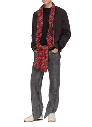 Figure View - Click To Enlarge - Y/PROJECT - Tartan plaid lining bomber jacket