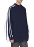 Detail View - Click To Enlarge - Y/PROJECT - Stripe sleeve convertible colourblock layered sweatshirt