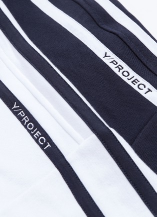  - Y/PROJECT - Stripe sleeve convertible colourblock layered sweatshirt