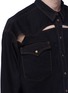 Detail View - Click To Enlarge - Y/PROJECT - Cutout oversized unisex denim shirt