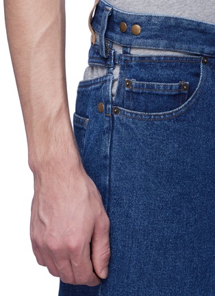 Detail View - Click To Enlarge - Y/PROJECT - Cutout waist wide leg unisex jeans