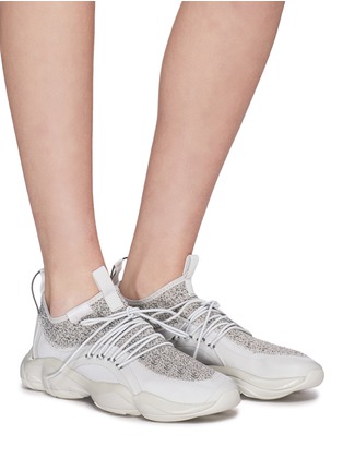 Figure View - Click To Enlarge - REEBOK - 'DMX Fusion TS' knit panel sneakers
