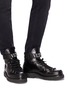 Figure View - Click To Enlarge - VALENTINO GARAVANI - Valentino Garavani Logo strap leather boots