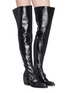 Figure View - Click To Enlarge - CHLOÉ - 'Rylee' buckled thigh high leather boots