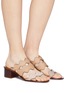 Figure View - Click To Enlarge - CHLOÉ - Scalloped strap suede and leather sandals