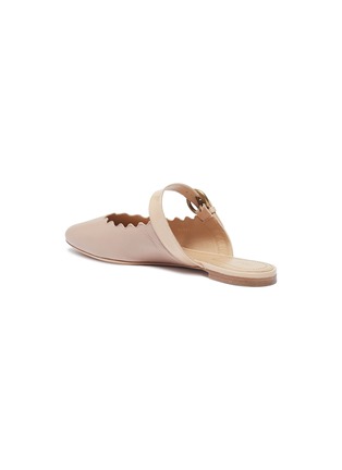 Detail View - Click To Enlarge - CHLOÉ - 'Lauren' scalloped leather Mary Jane slides