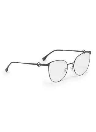 Figure View - Click To Enlarge - FENDI - Stainless steel cat eye optical glasses