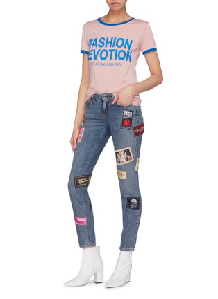 Figure View - Click To Enlarge - - - 'Fashion Devotion' slogan print T-shirt
