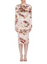 Main View - Click To Enlarge - - - Angel print ruched silk satin dress