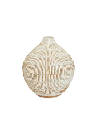 Main View - Click To Enlarge - MT. WASHINGTON POTTERY - Carved oval grass vase