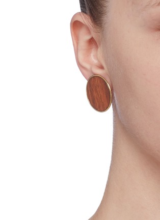 Figure View - Click To Enlarge - PHILIPPE AUDIBERT - 'Naia' wood button clip earrings