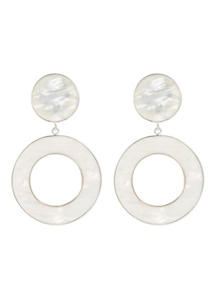 Main View - Click To Enlarge - PHILIPPE AUDIBERT - 'Naia' mother-of-pearl hoop drop clip earrings