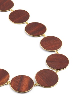 Detail View - Click To Enlarge - PHILIPPE AUDIBERT - 'Naia' circle wood plate link necklace