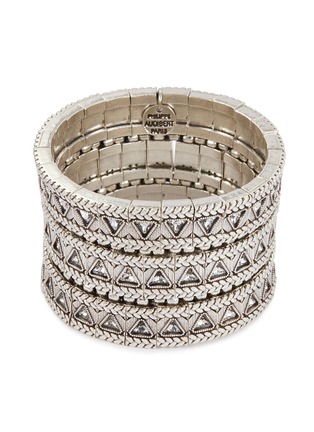 Main View - Click To Enlarge - PHILIPPE AUDIBERT - 'Clemence' Swarovski crystal braid effect three row elastic bracelet