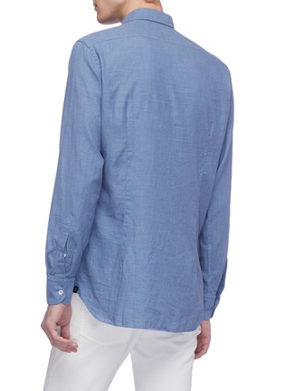 Back View - Click To Enlarge - LARDINI - Cotton chambray shirt