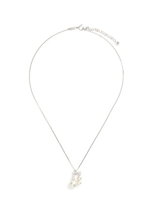 Main View - Click To Enlarge - TASAKI - 'Balance Note' diamond Akoya pearl 18k white gold pendant necklace