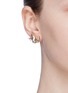 Front View - Click To Enlarge - ANTON HEUNIS - Detachable Swarovski crystal slogan hoop earrings